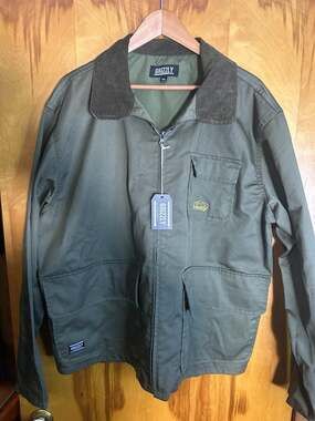 Grizzly Canvas Field Jacket with Corduroy Collar Olive Green 3XL